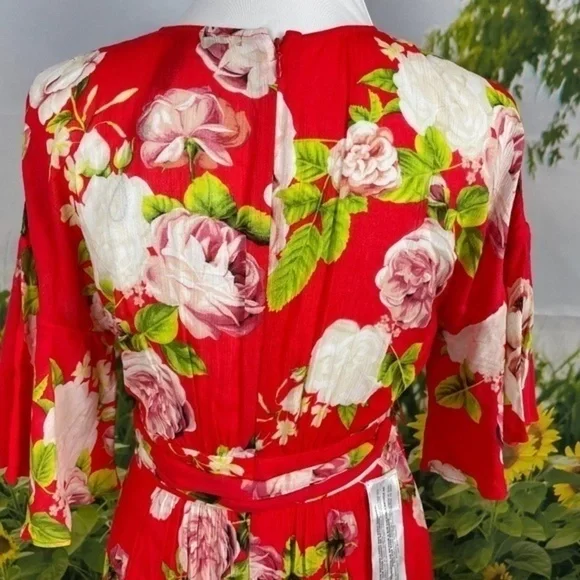 BCBG Scarlett Rose Floral Flutter Maxi Dress XS - Picture 14 of 17